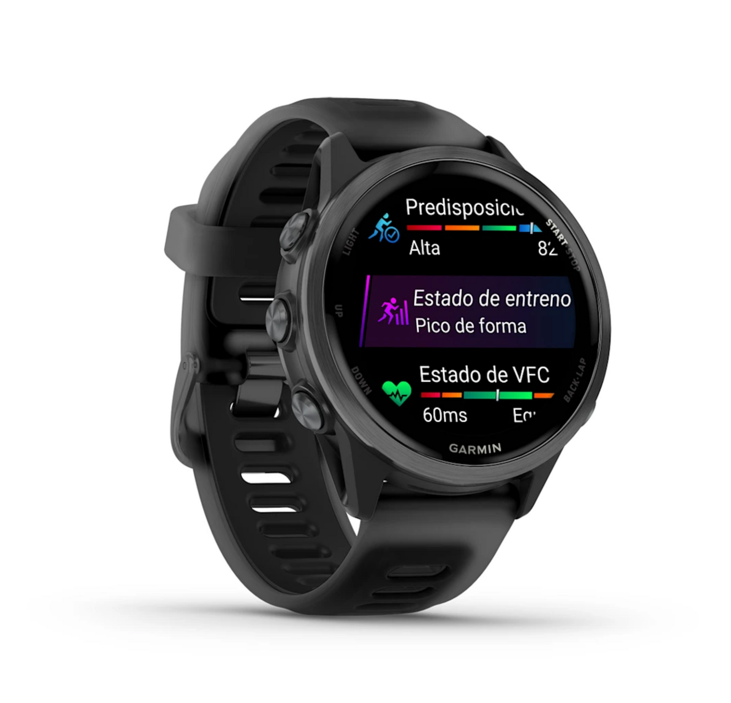 Forerunner® 570 - 42mm Aluminio gris con correa en negro/negro