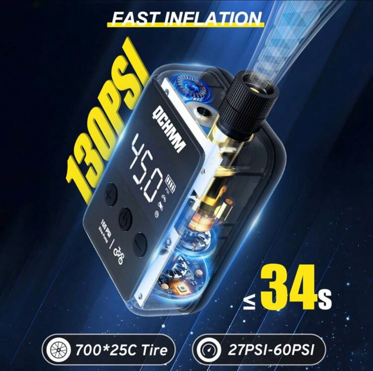 Bomba Eléctrica Portátil 130 PSI