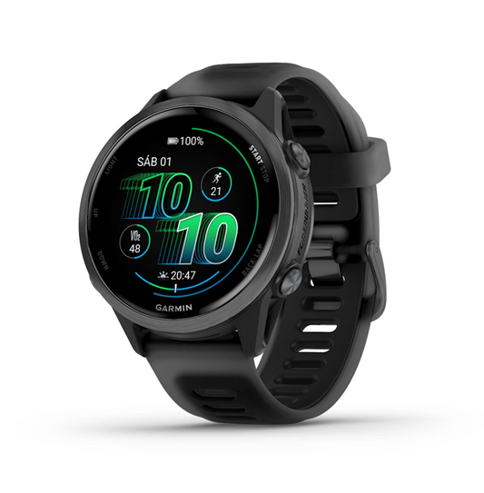 Forerunner® 570 - 42mm Aluminio gris con correa en negro/negro