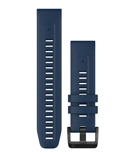 Correa de Silicona QuickFit® 22 Azul, componentes de acero inoxidable en negro