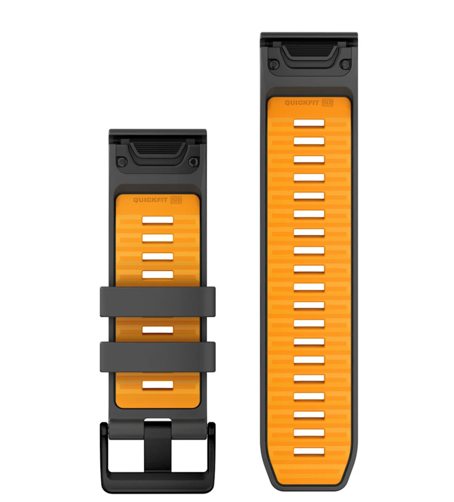 Correa de Silicona QuickFit® 26 Grafito / detalle Naranja
