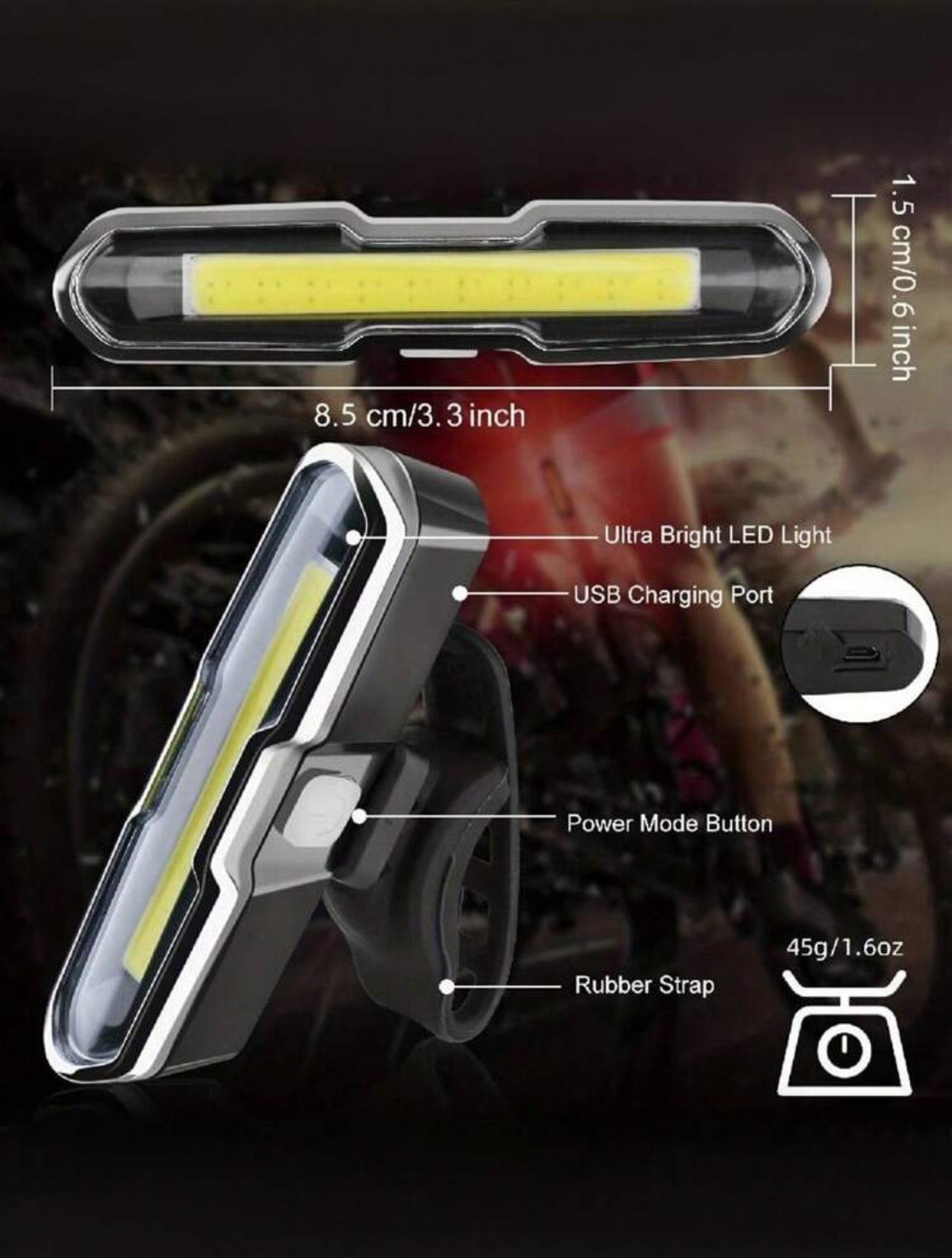 X-TIGER Luz Trasera Ultrabrillante para Bicicleta