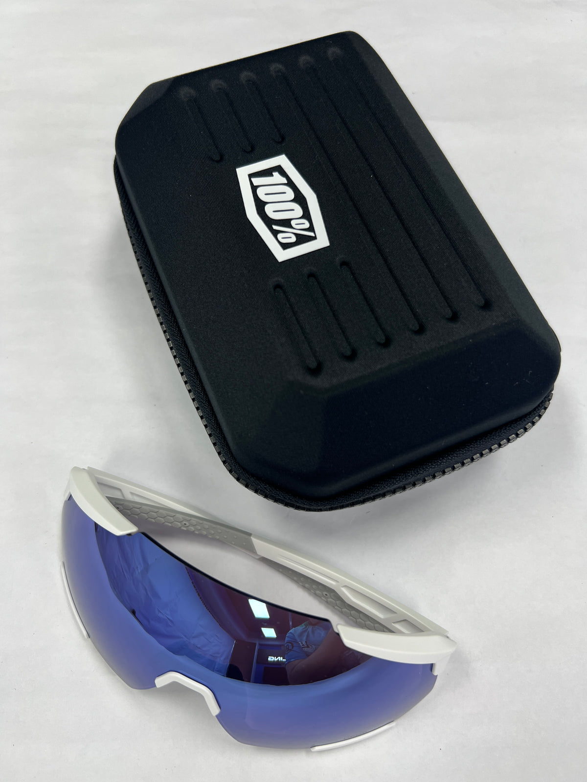 Lentes 100% RaceTrap 3.0 Matte White - HIPER Blue Multilayer 