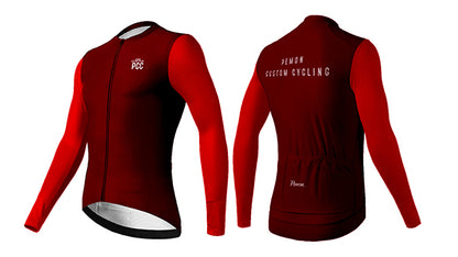 LONGSLEEVE RED PCC PRO - PEMON CUSTOM CYCLING