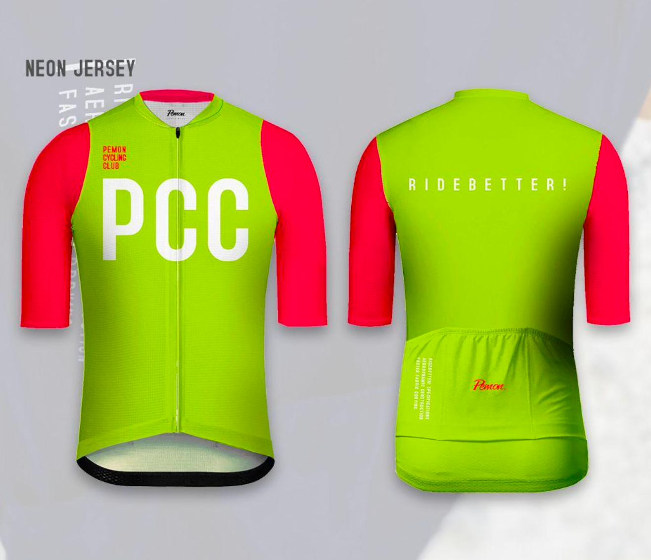 Ride Better! ULTRALIGHT NEON JERSEY - PEMON CUSTOM CYCLING